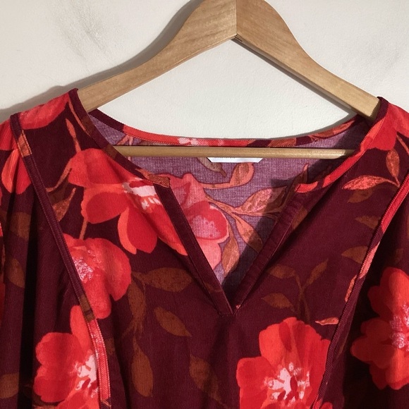 Sonoma Corduroy Puff Sleeve Peasant Top 2X Boho Prairie Western Cottagecore - Picture 6 of 16